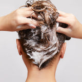 Fyrirsæta nuddar Silica Purifying Shampoo í hár